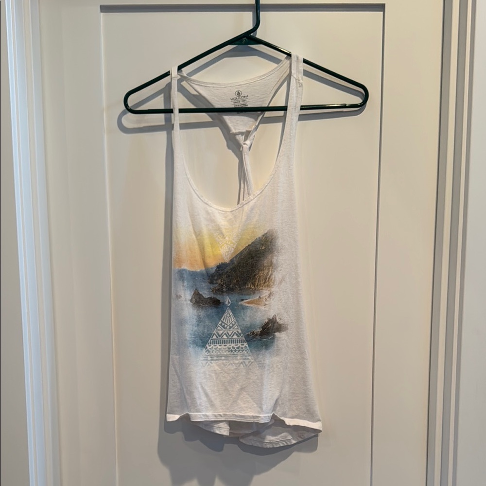 White Graphic Tank Top